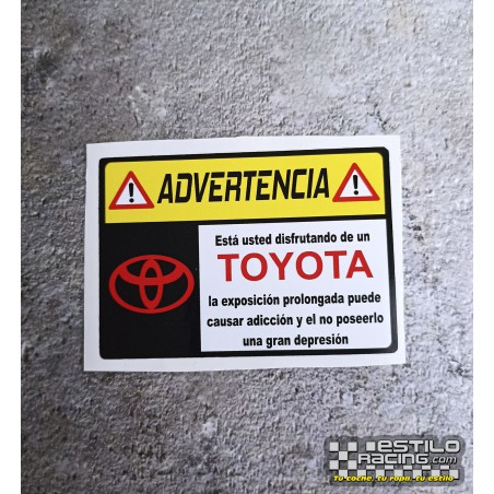 Pegatina Advertencia Toyota