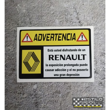 Pegatina Advertencia Renault Clásico