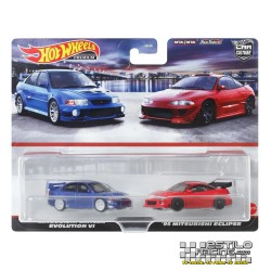 Hot Wheels Premium pack de 2 Mitsubishi Lancer Evo VI + Mitsubishi Eclipse