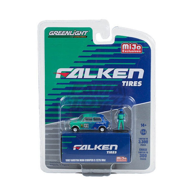 Greenlight 1967 Austin Mini Cooper S 1275 MkI Falken Tyres con piloto