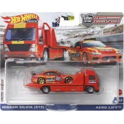 Hot Wheels premium Nissan Silvia S15 y Aero Lift  - Team Transport