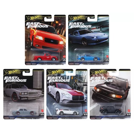 Hot Wheels premium Fast and Furious - pack de 5