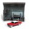 Johnny Lightning 1958 Plymouth Fury Diorama Christine Includes Darnell's Garage interior