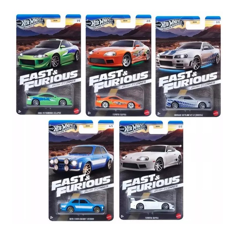 Hot Wheels pack de 5 coches serie: Fast & Furious Brian O'Conner