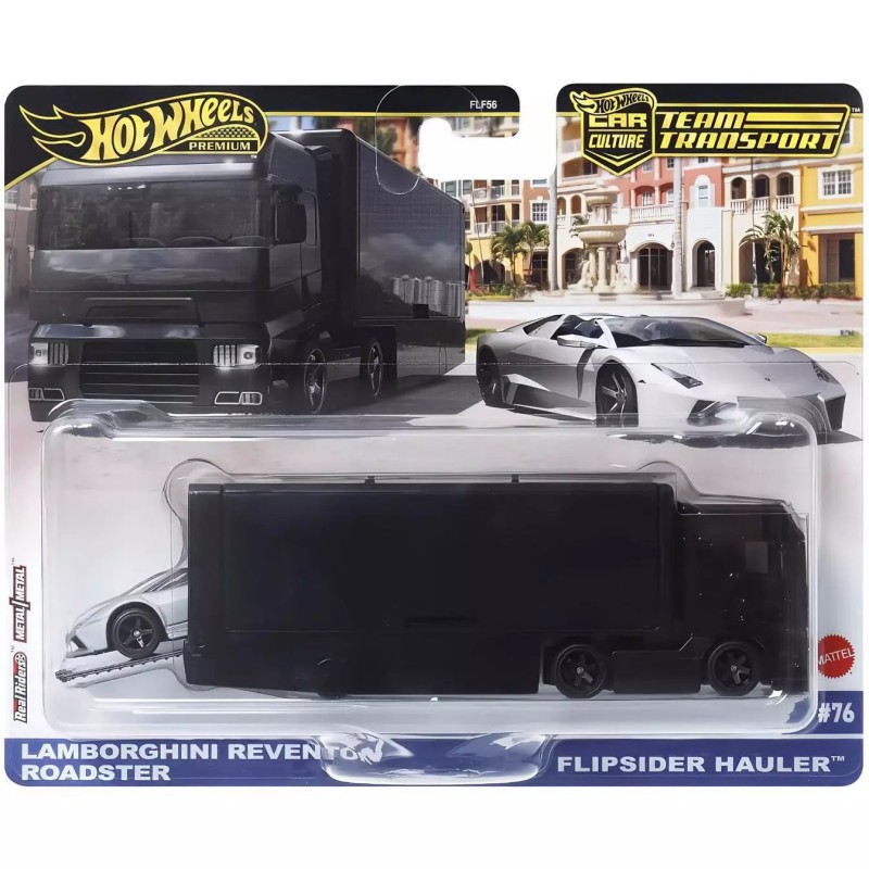 Hot Wheels premium Lamborghini Reventon Roadster + Flipside Hauler - Team Transport