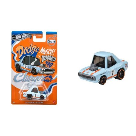 Hot Wheels FF Tooned 70's Dodge Charger RT - Noppo Gulf Racing